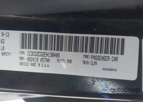 2014 Dodge Avenger Sxt from USA, damaged, VIN 1C3CDZCG2EN138409